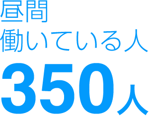 昼間働いている人 350人